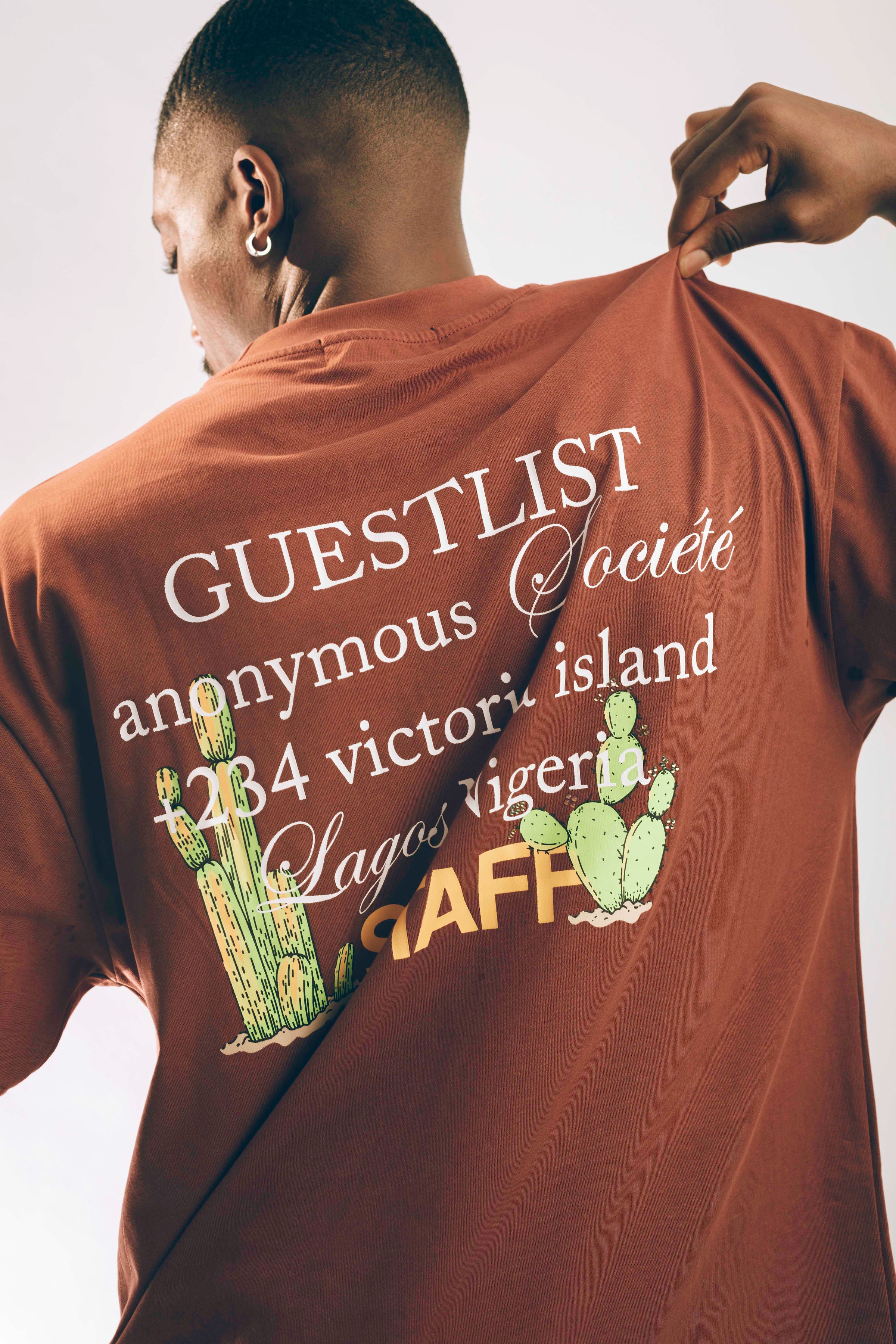 Guestlist Anonymous Brown Cotton T-shirt